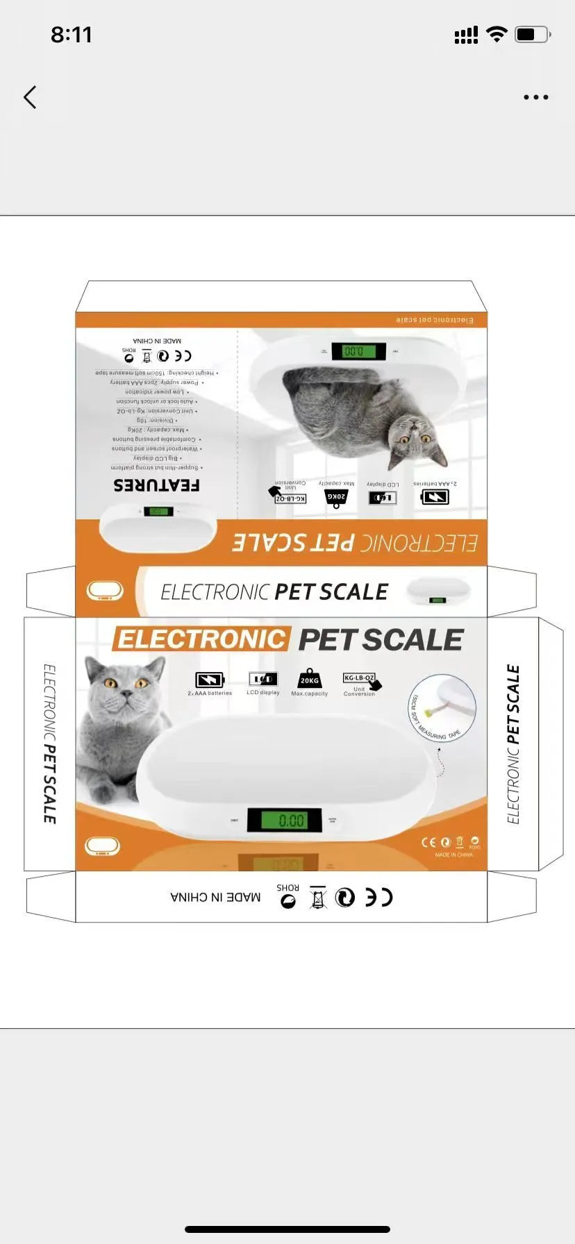 20KGs Pet Scale - TTPS-20 - Pet medical equipment