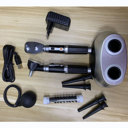 Chargeable Double Diagnostics Otoscope Ophthalmoscope Set - Pet medical equipment