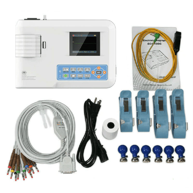 Digital One Channel 12 lead ECG EKG Machine Electrocardiograph ECG100G - Pet medical equipment