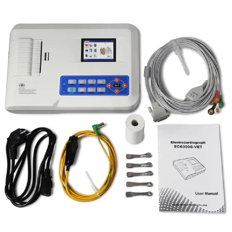 ECG300G 3 channels Veterinary ECG Machine - Pet medical equipment