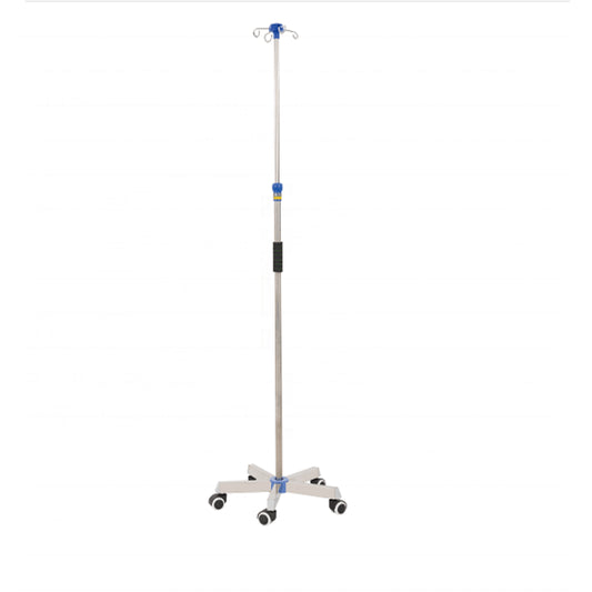 Hospital 5 Legs Mobile Stainless Steel Infusion Stand/IV Pole Drip Stand Pole - Pet medical equipment
