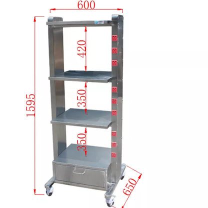Multi-Layer Equipment Bearing Cart with Socket and wheels in hospital - Pet medical equipment