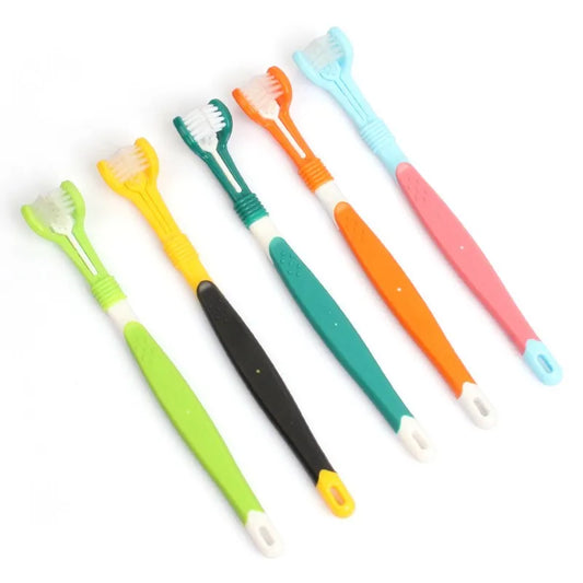 Three-Head Pet Toothbrush Cat and Dog Oral Cleaning - Pet medical equipment